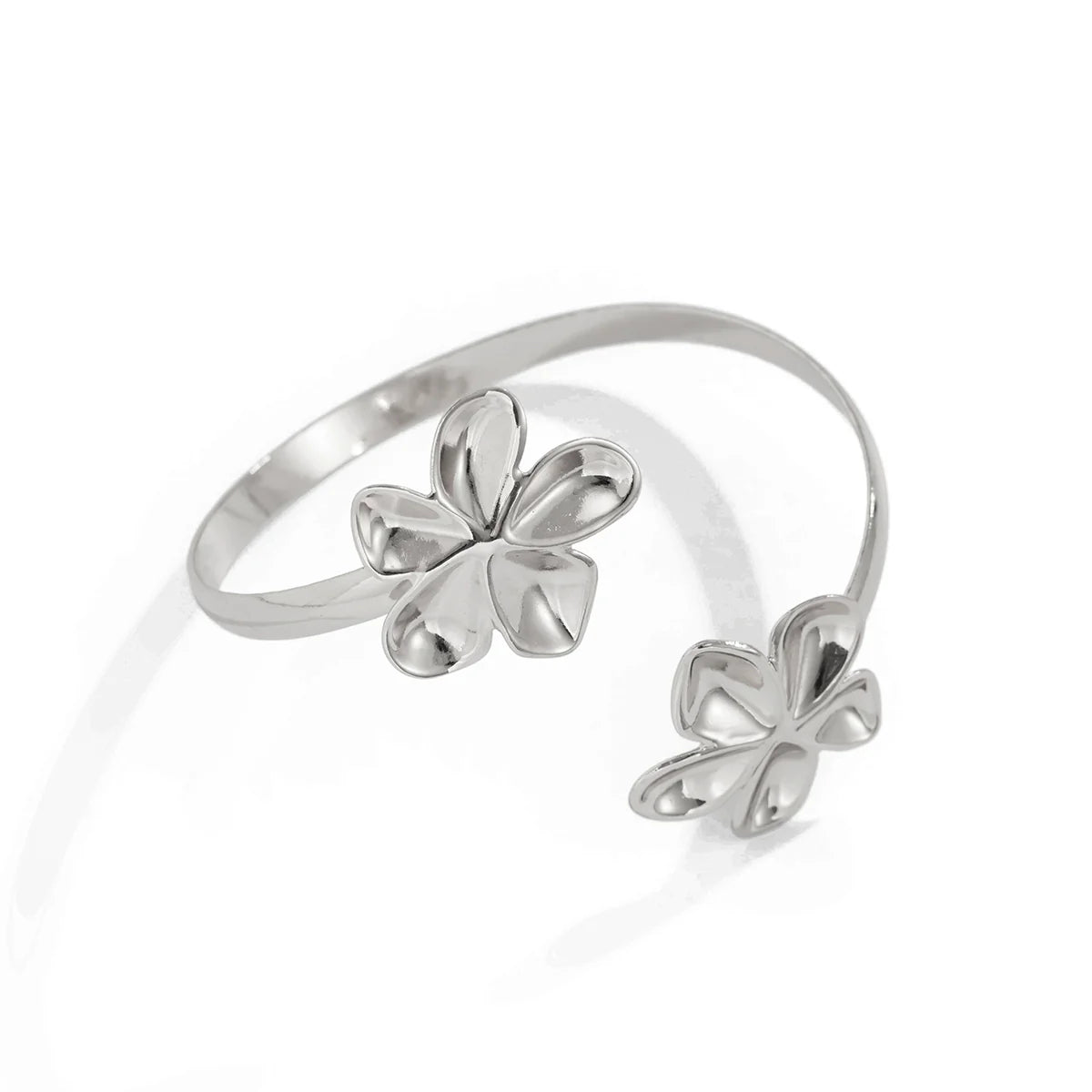 Stellarose Embellished Arm Cuff - Silver Floral