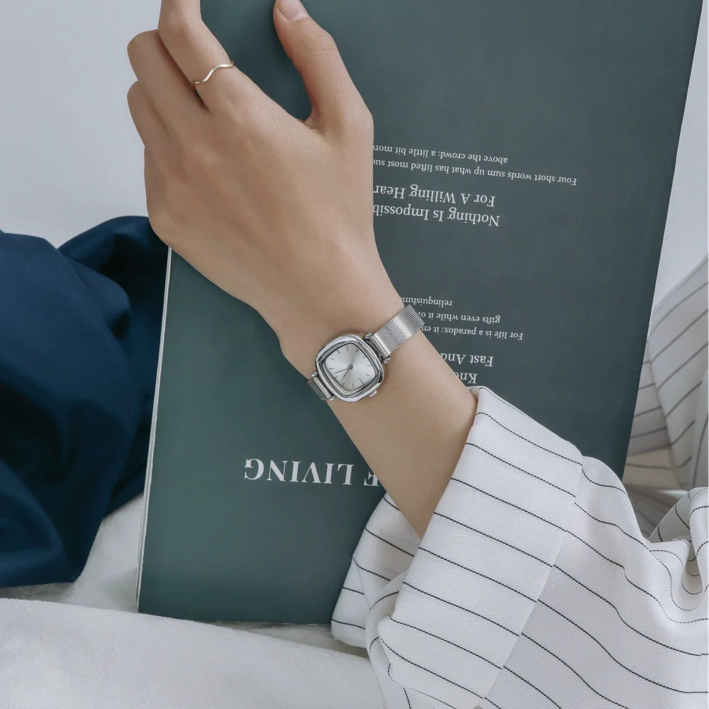 Isla Retro Petite Square Watch - Refined Coffee