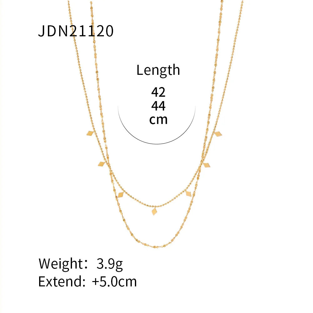 Taylah Layered Disc Tassel Necklace - JDN21120