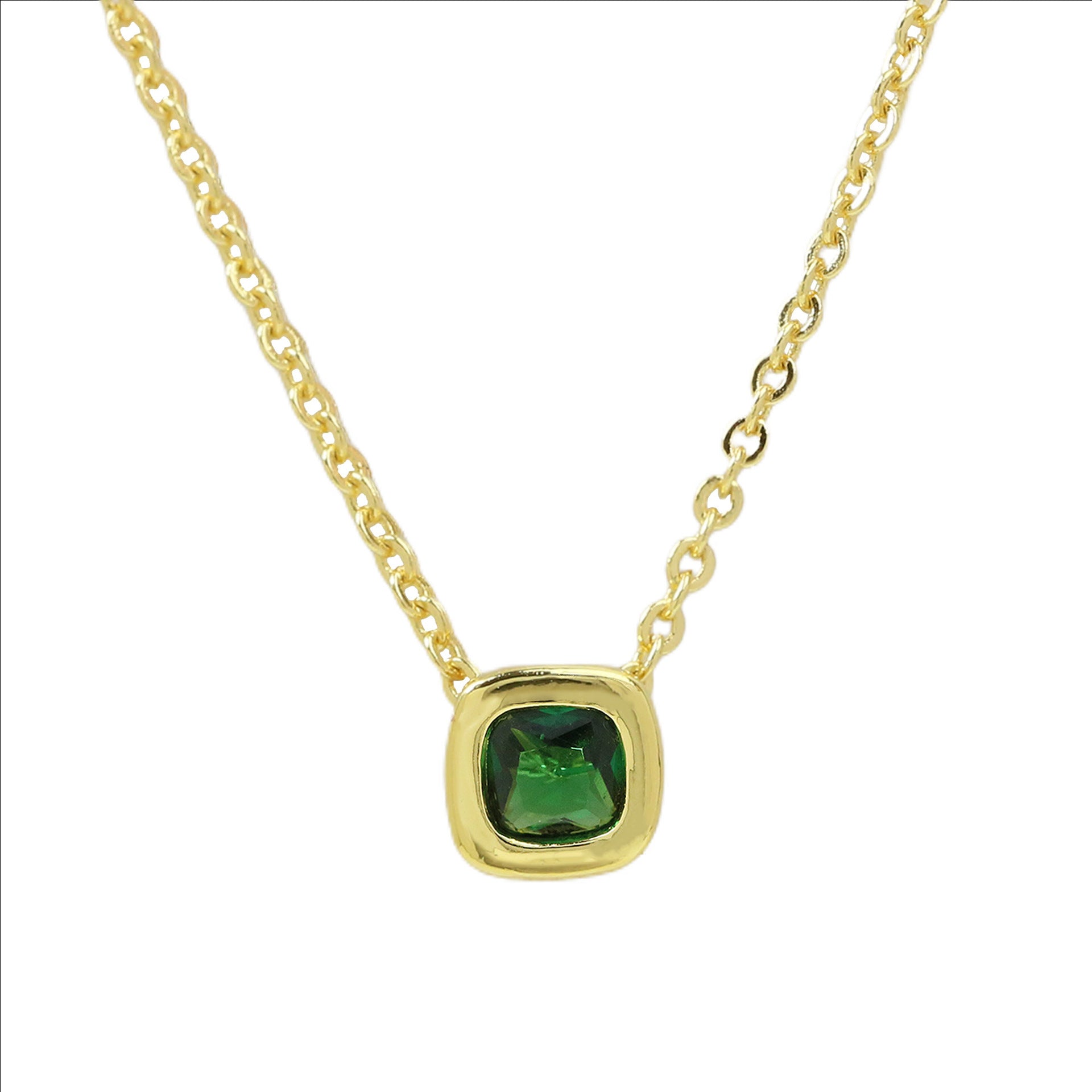 Roslyn Geometric Birthstone Necklace - May Birthstone Necklace [LODYXWJC]