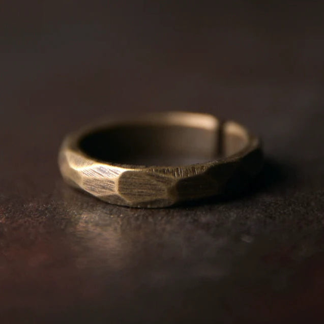 Embry Retro Brass Ring - Male Small Brass