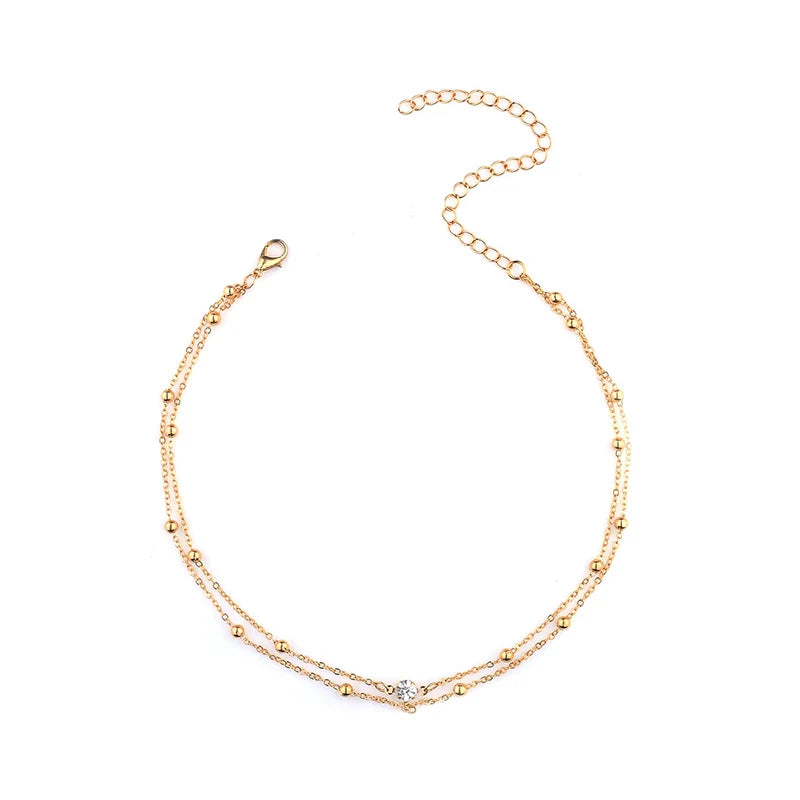 Mareli Rhinestone Body Chain - Necklace Gold