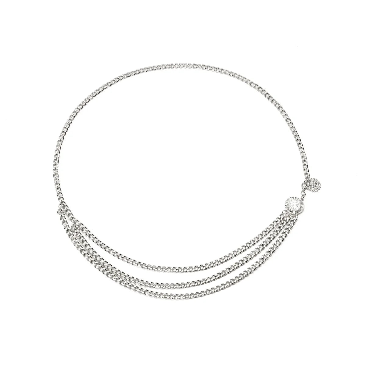 Khaliya Layered Tassel Body Chain - Silver Style One