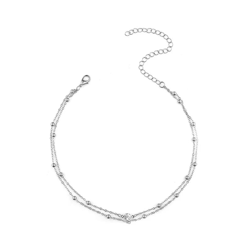 Mareli Rhinestone Body Chain - Necklace Silver