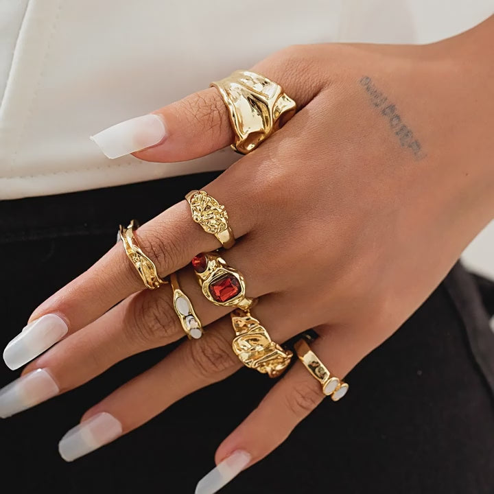 Faye Irregular Pleated Ring Set