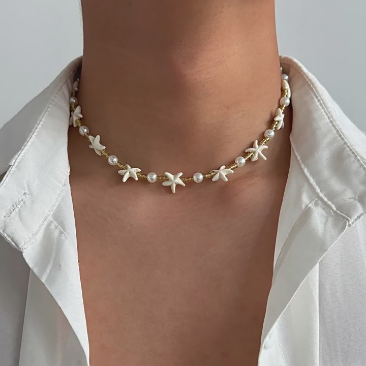 Paloma Gold Starfish Pearl Necklace