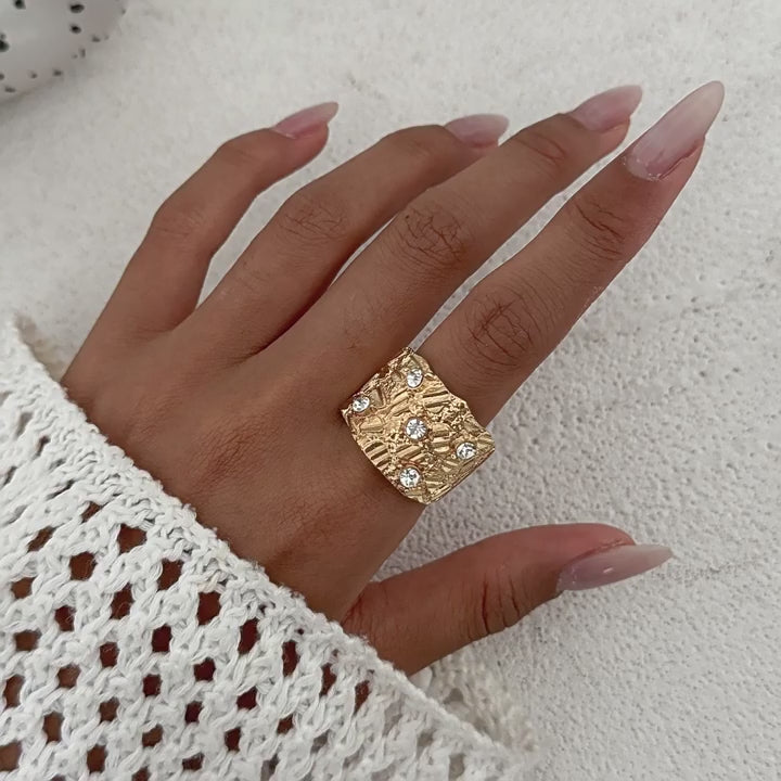 Joyanna U-Shaped Rhinestone Ring