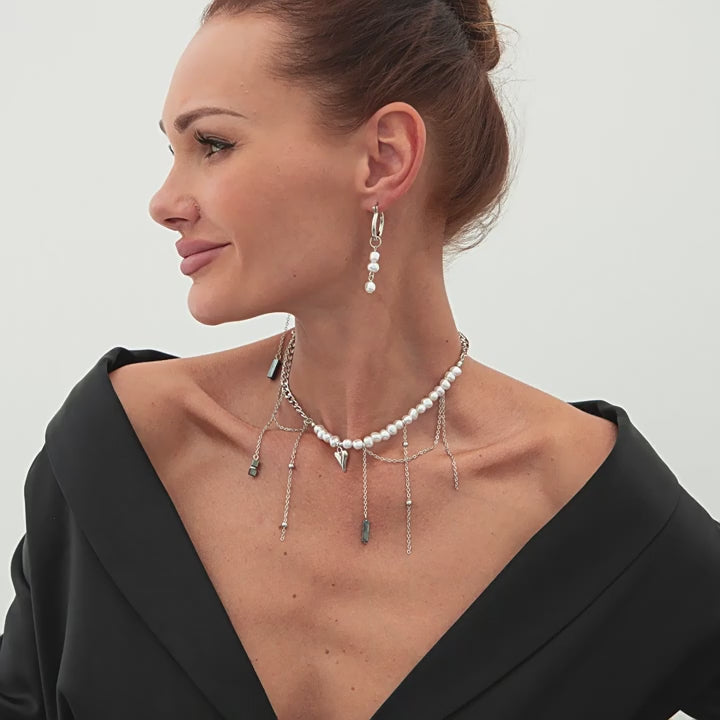 Carina Heart Tassel Necklace Set