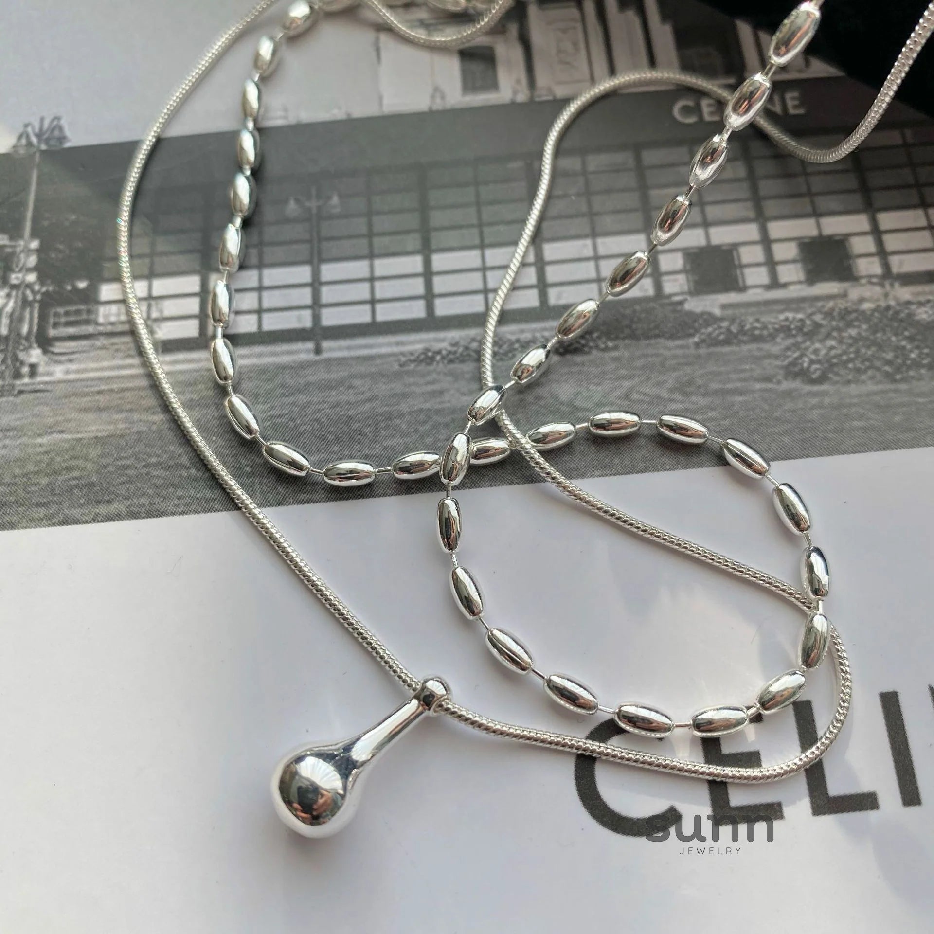 Aahana Layered Waterdrop Necklace