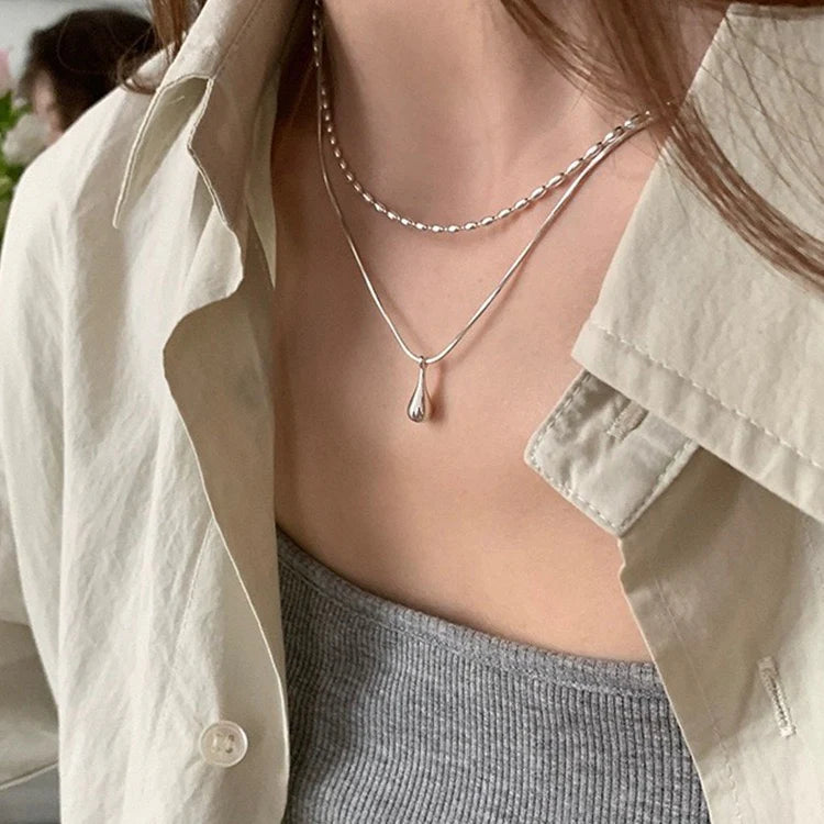 Aahana Layered Waterdrop Necklace