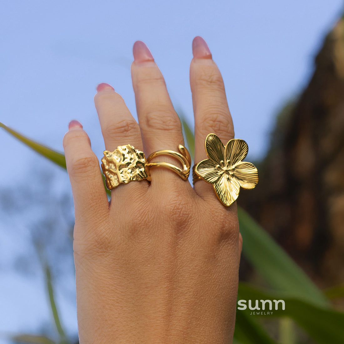 Aaliya Abstract Stacking Rings [4M73NGFC]