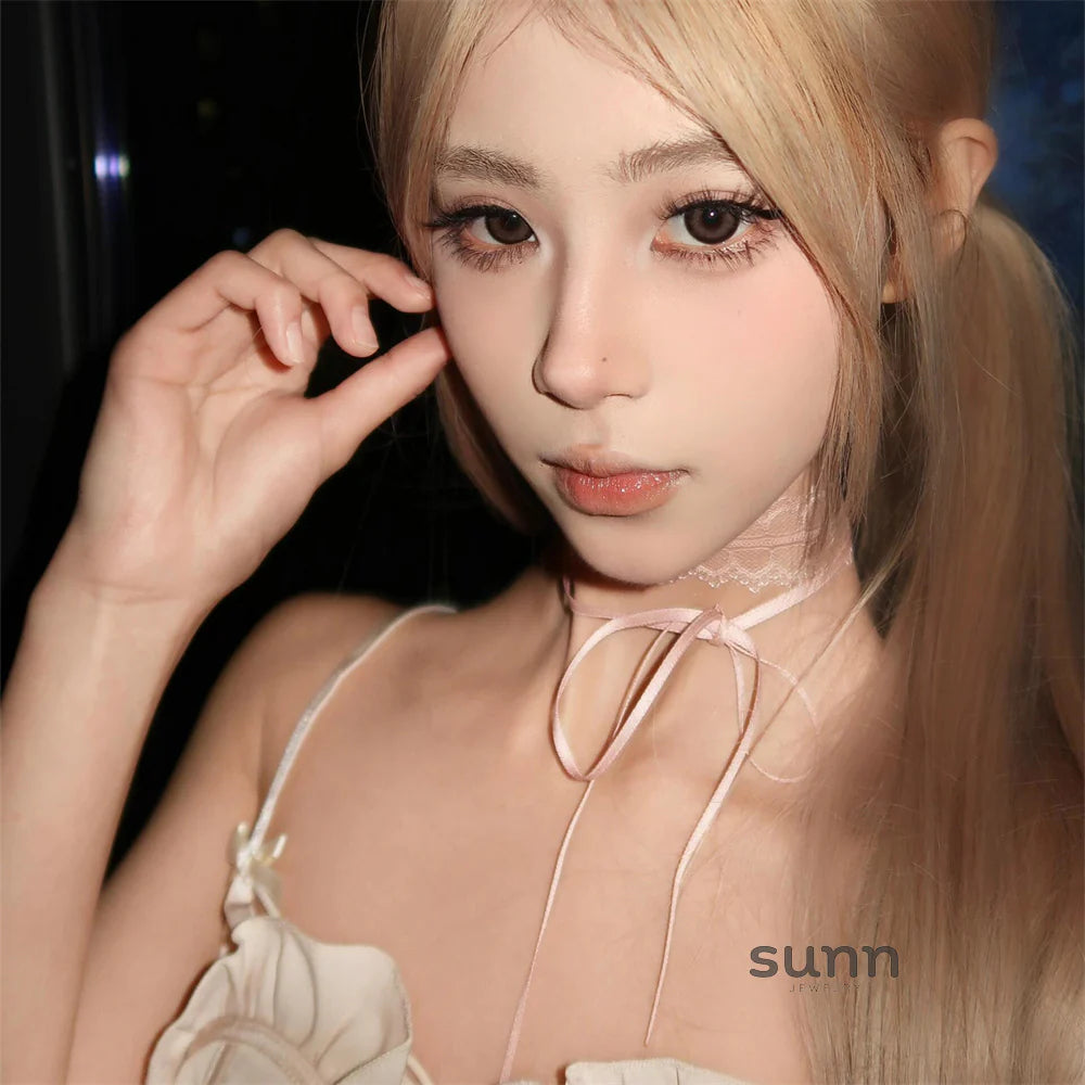 Aaliyah Pink Lace Bow Choker