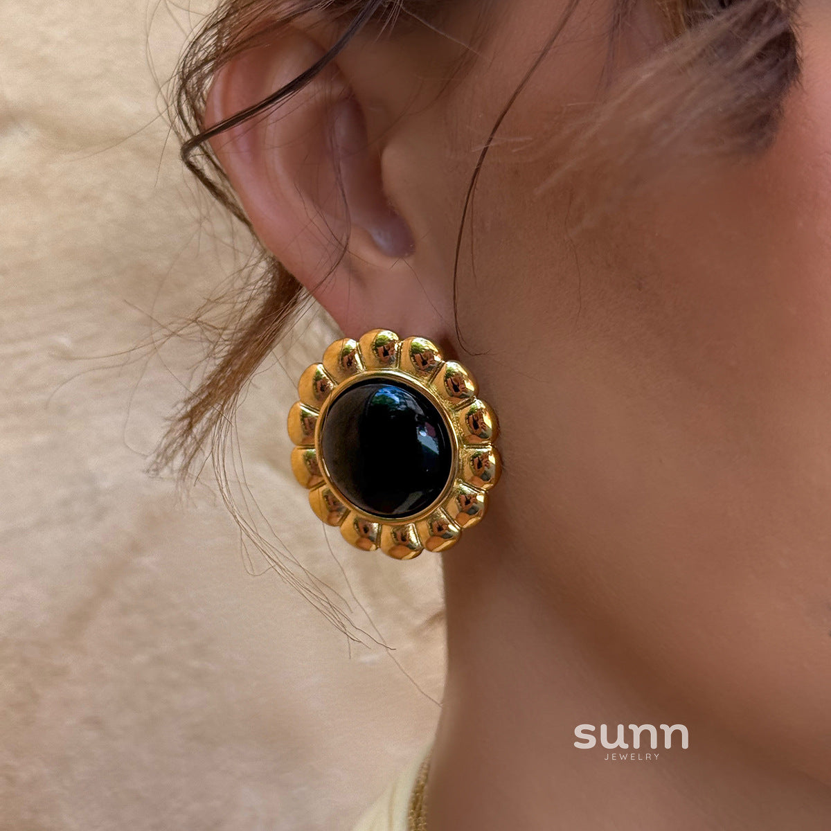 Aaminah Geometric Agate Earrings [P3I0EFRN]