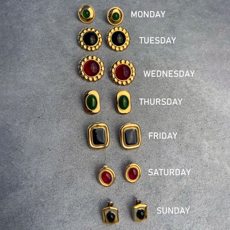Aaminah Geometric Agate Earrings [CQ858Z0I]
