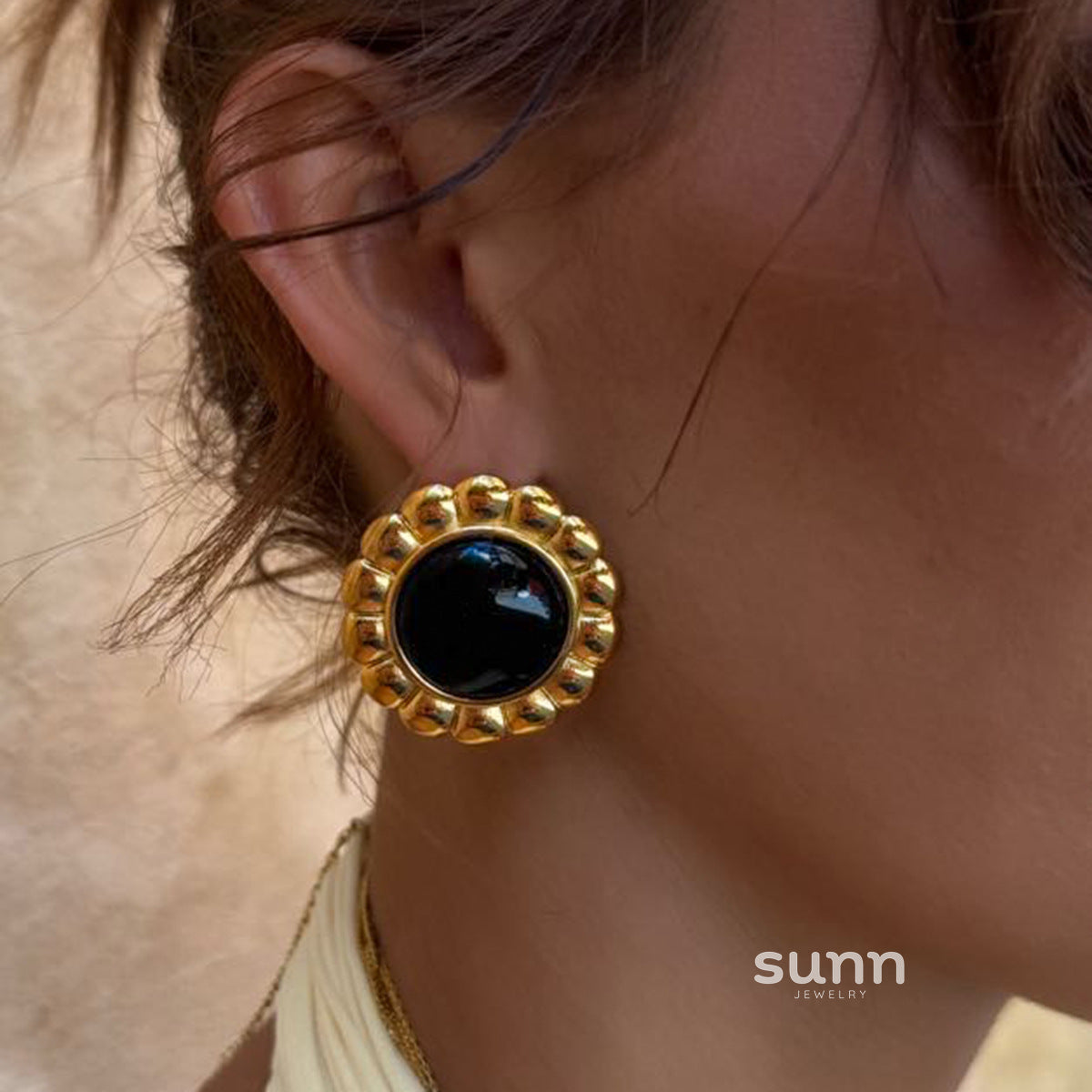 Aaminah Geometric Agate Earrings [MYS69J8Q]