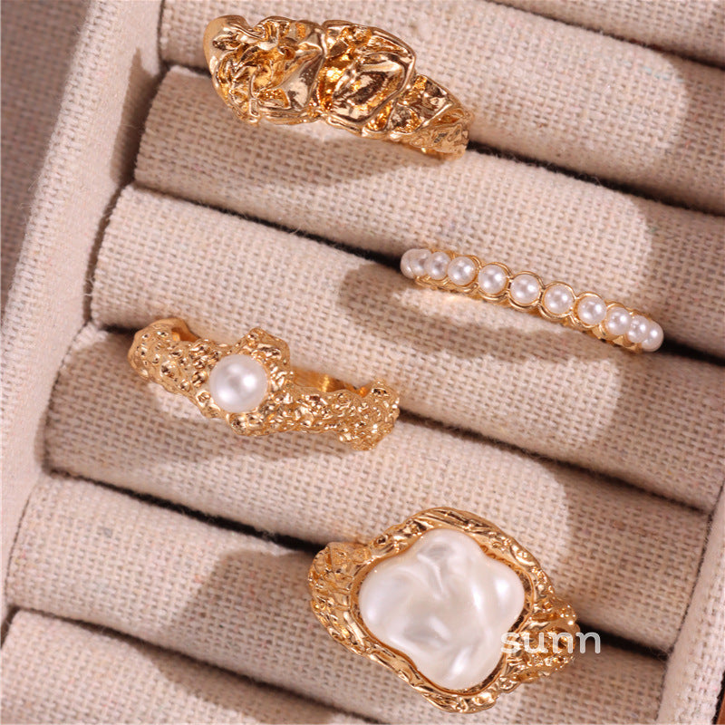 Aaminah Vintage Pearl Ring Set [MUHC4YUC]