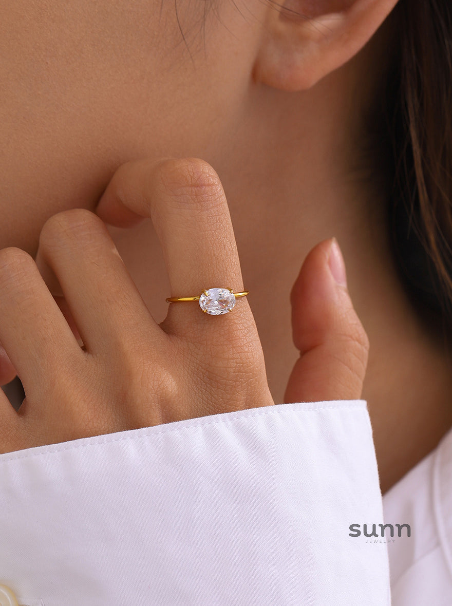 Aamirah Geometric Zircon Ring [MYQJNRK9]