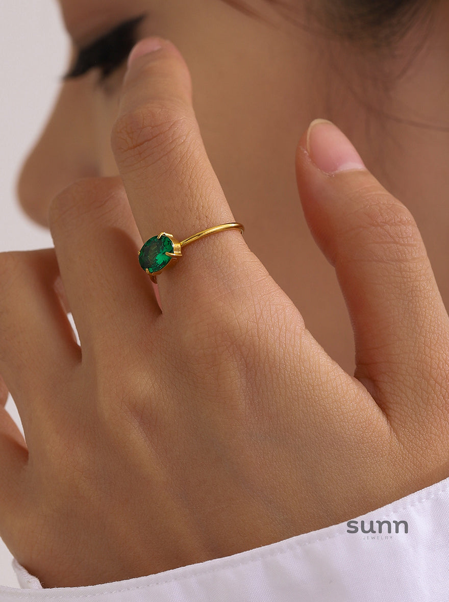 Aamirah Geometric Zircon Ring [AHMUKTYN]