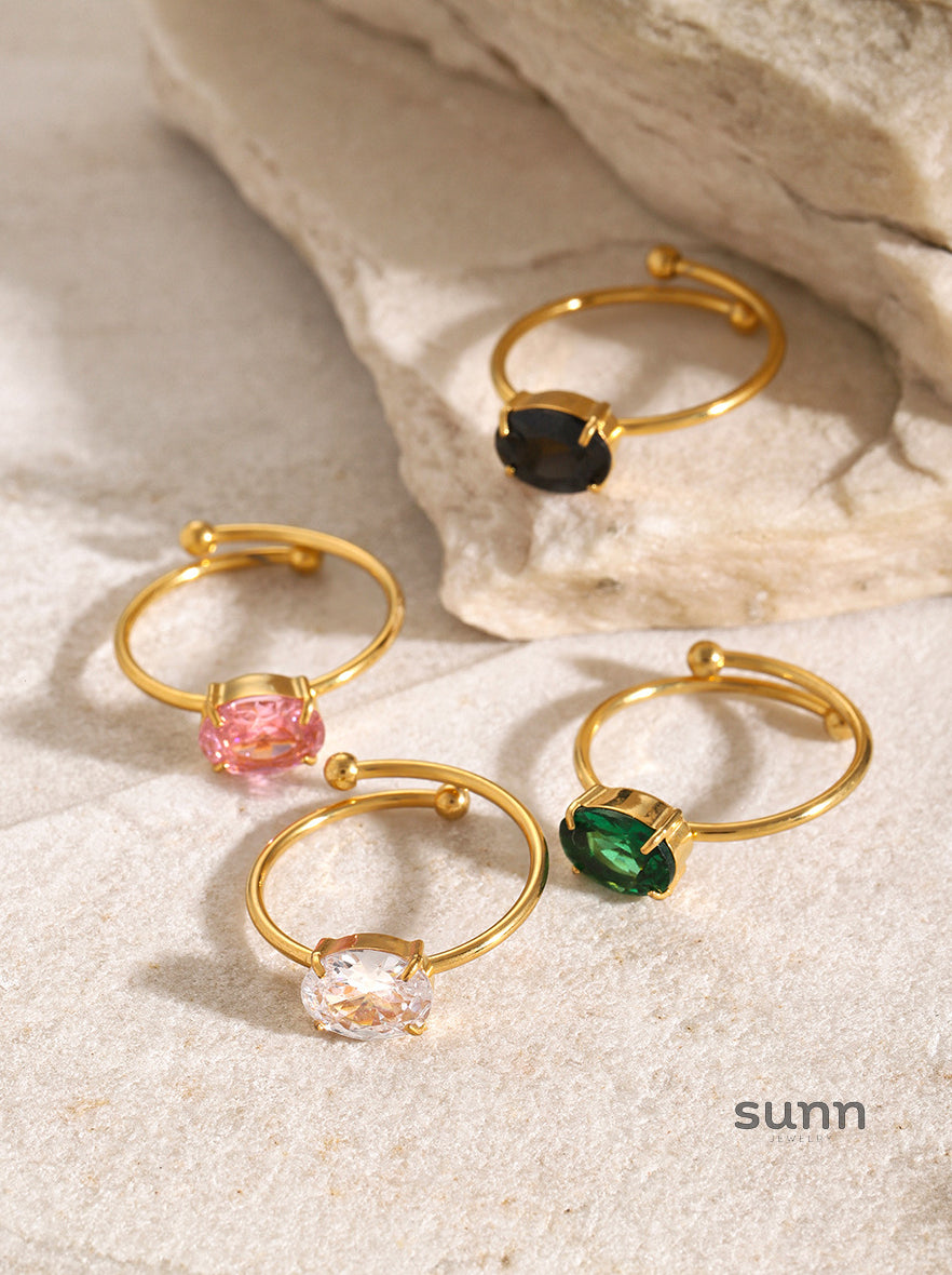 Aamirah Geometric Zircon Ring [SRYCK2C9]