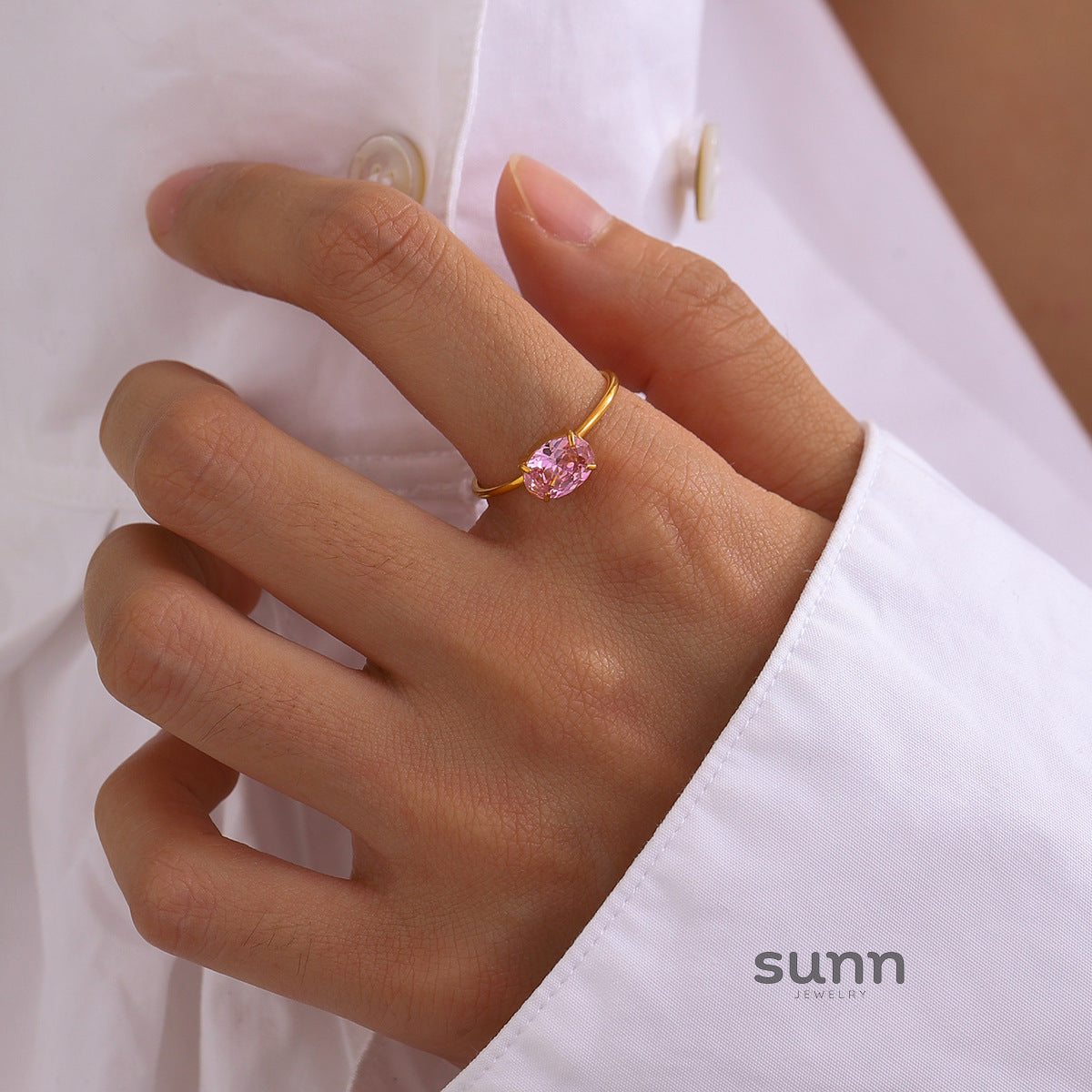 Aamirah Geometric Zircon Ring [H21NICMO]