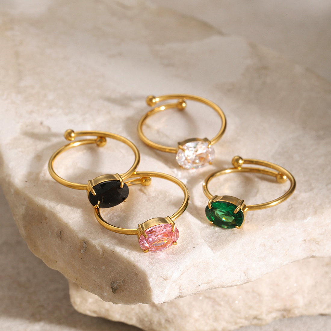 Aamirah Geometric Zircon Ring [SRYCK2C9]