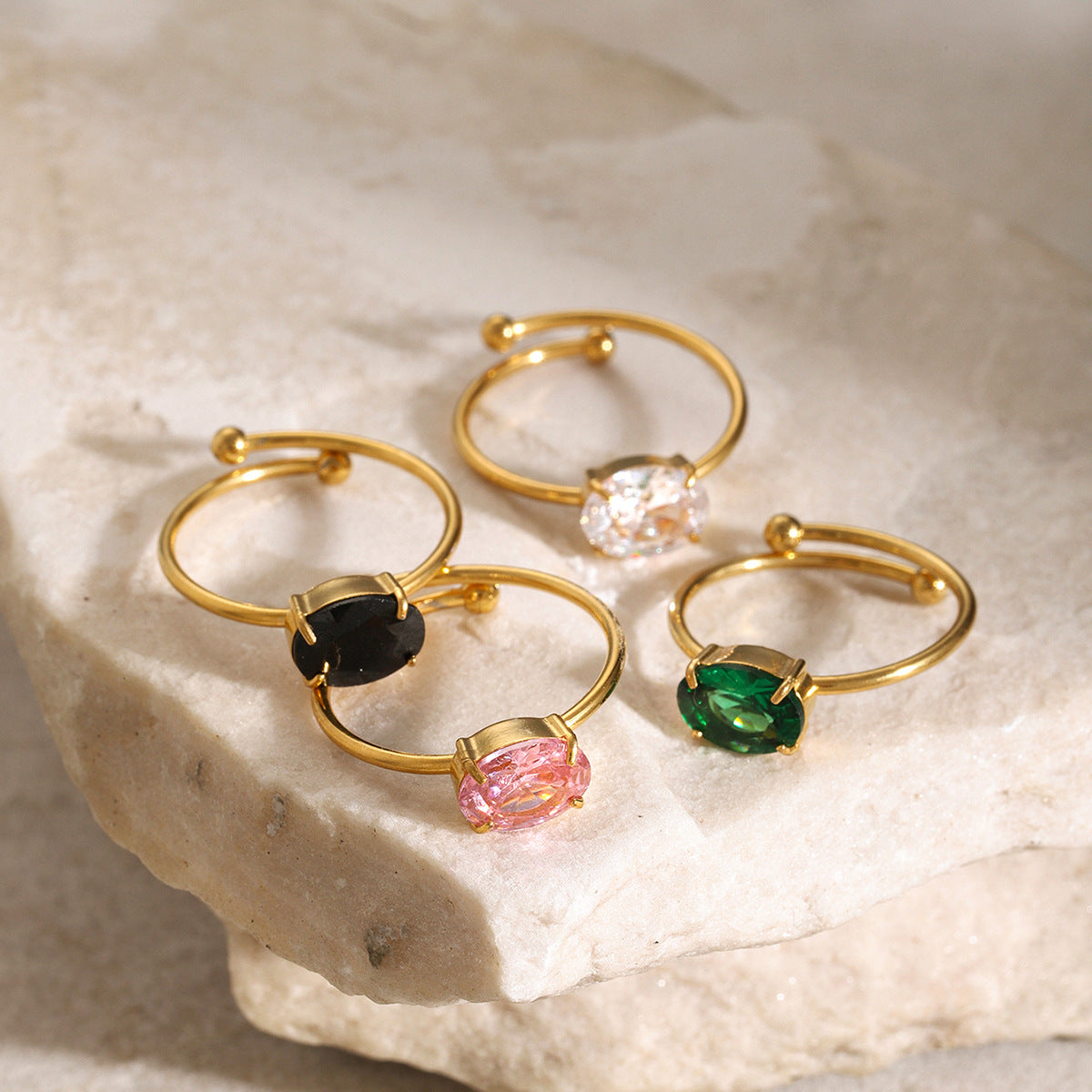 Aamirah Geometric Zircon Ring [SRYCK2C9]
