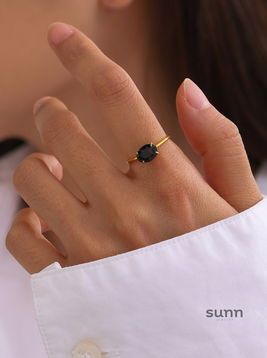 Aamirah Geometric Zircon Ring [9FOLMH65]
