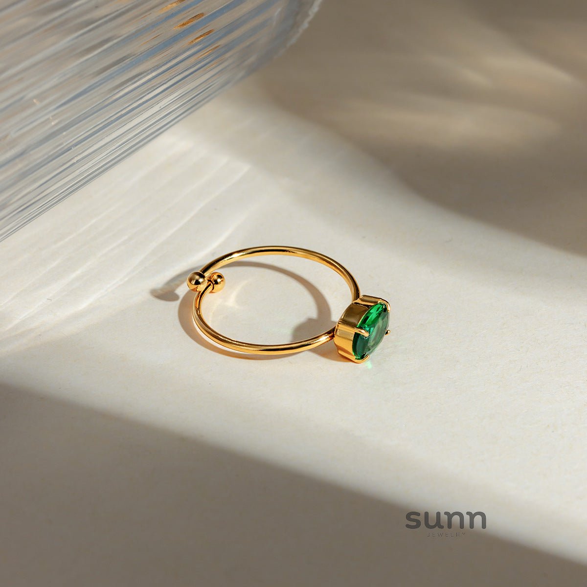 Aamirah Geometric Zircon Ring [9IMI8XHN]