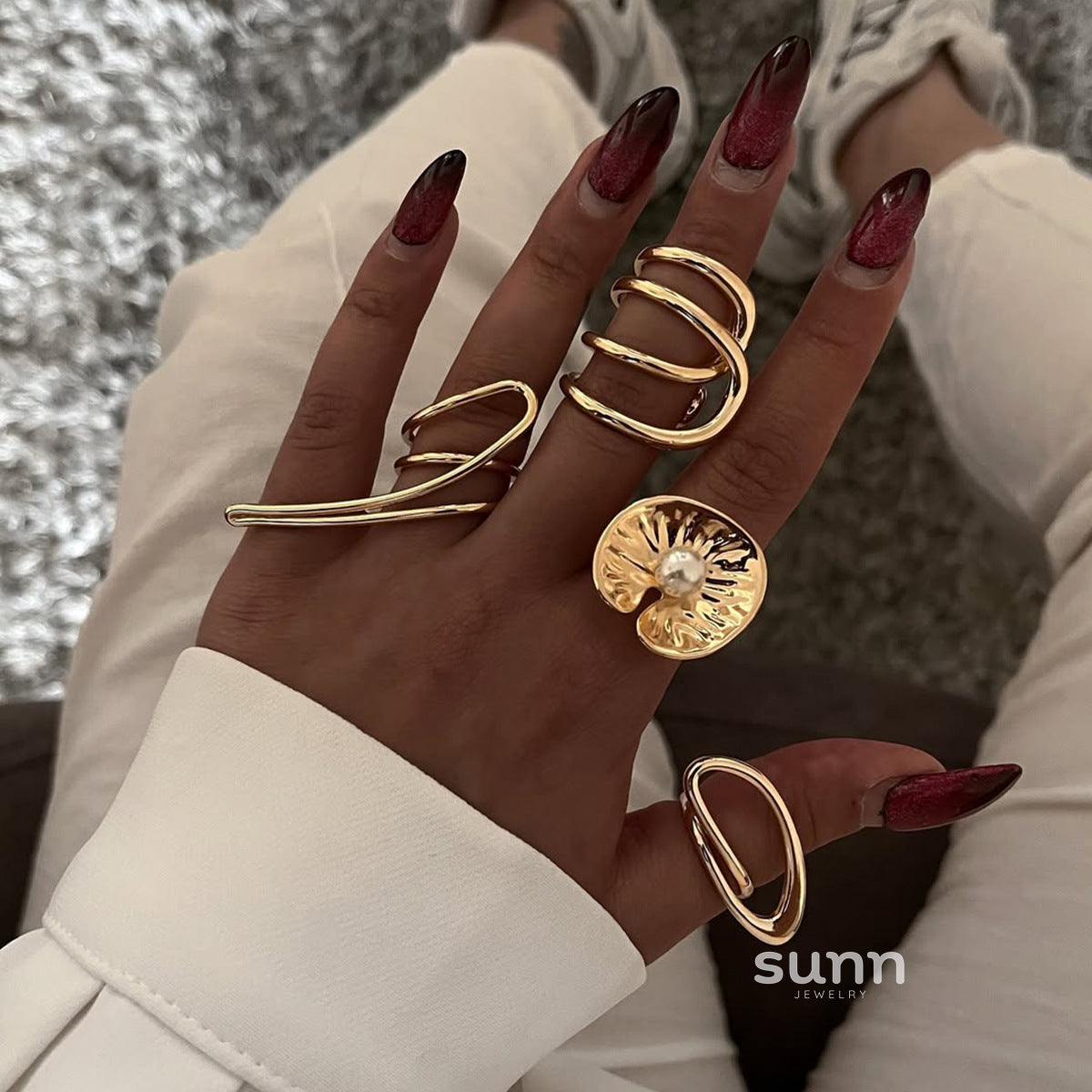 Aaron Titanium Pearl Wrap Ring [OSYMHGF0]