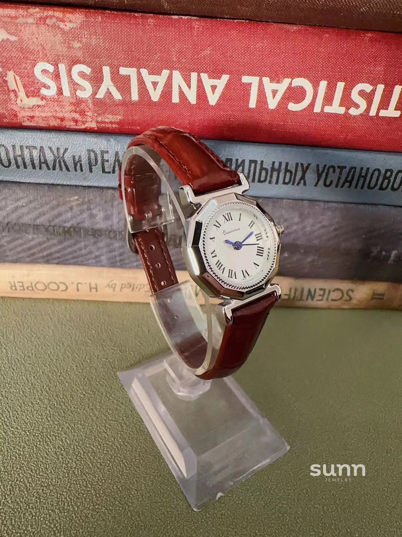 Aaron Vintage Blue Hand Watch