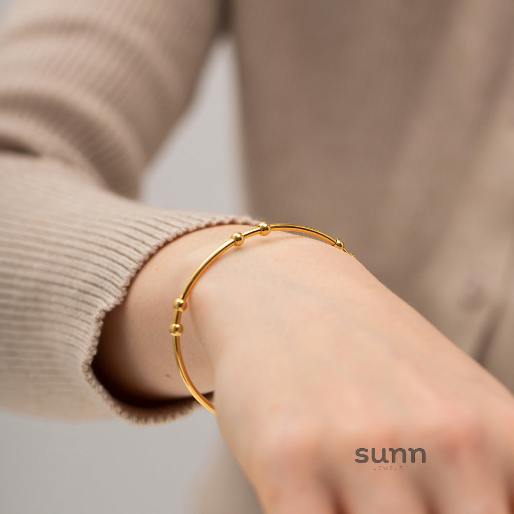 Aarvi Beaded Gold Cuff Bracelet [RGZK1DAE]