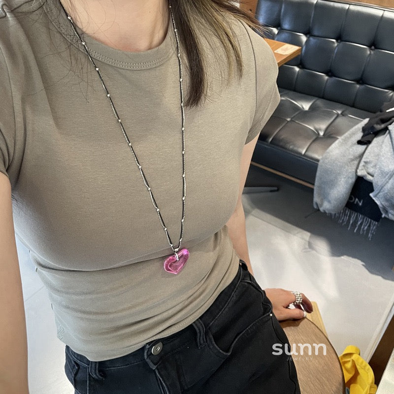 Aasiyah Jelly Heart Necklace [1PLDHOV1]