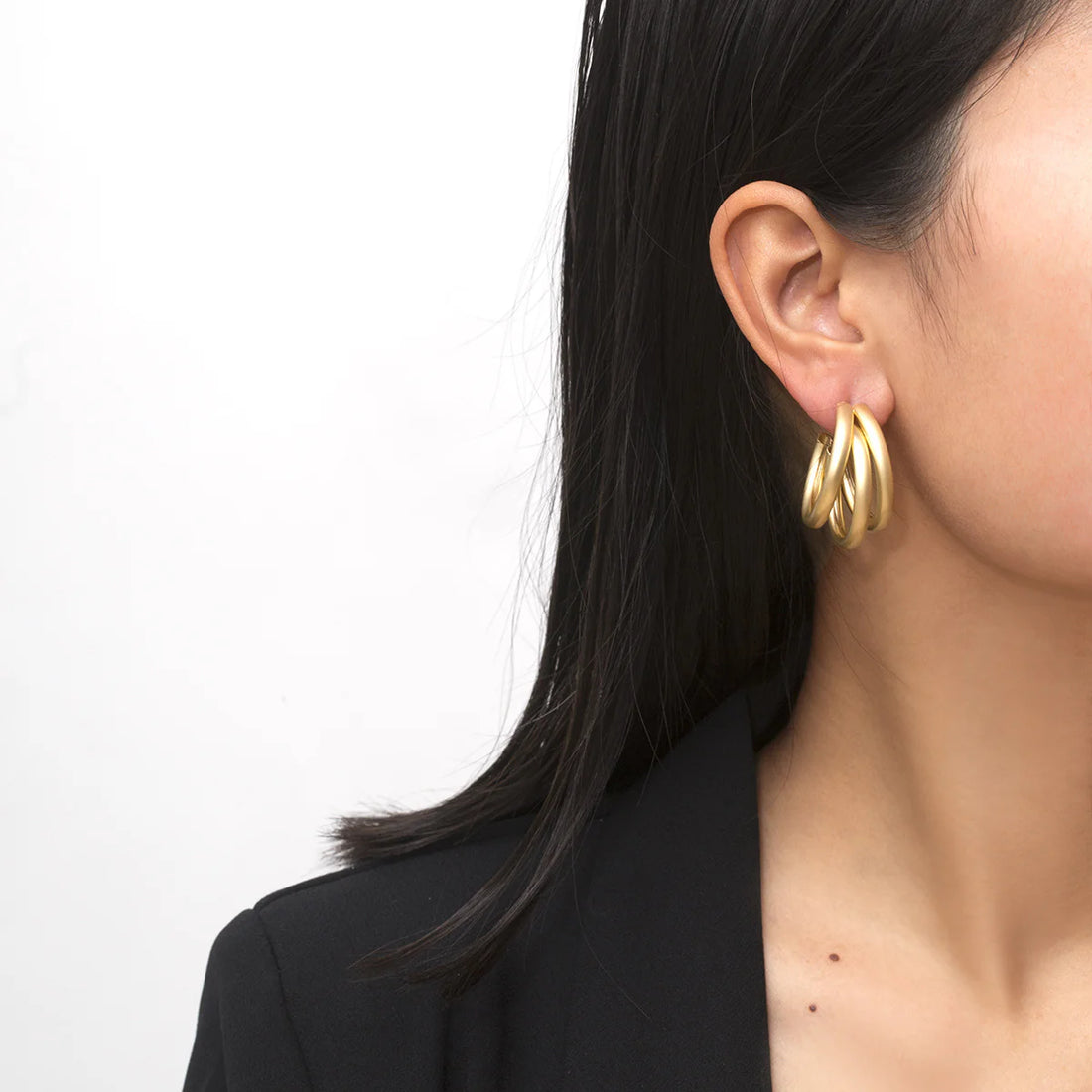 Aavya Matte Abstract Hoop Earrings