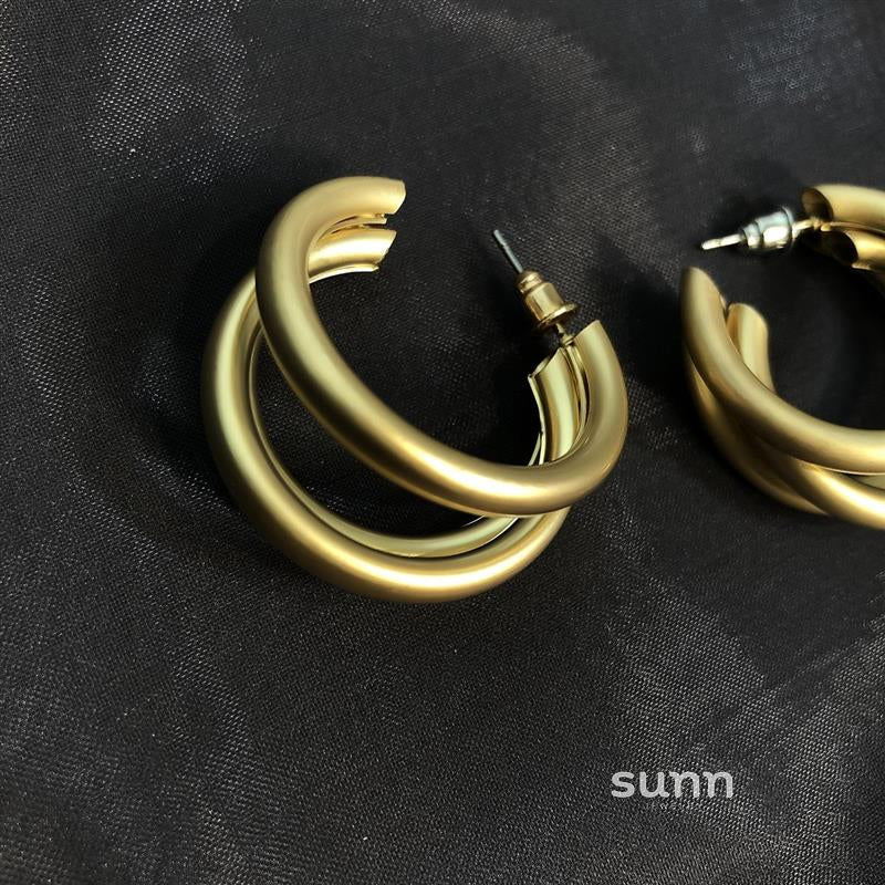 Aavya Matte Abstract Hoop Earrings
