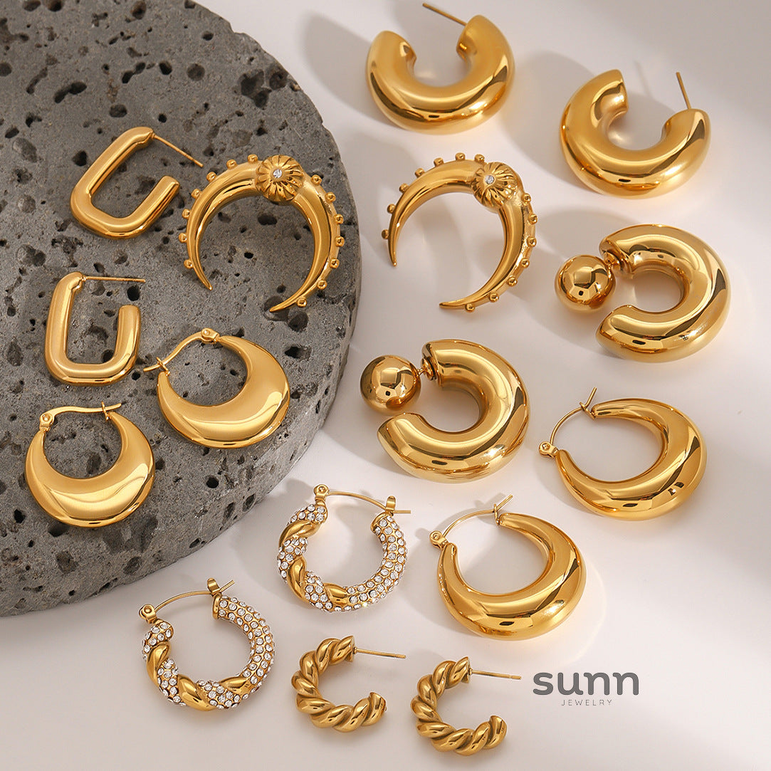 Abbey Zircon C-Hoop Earrings [W0GXYZFR]