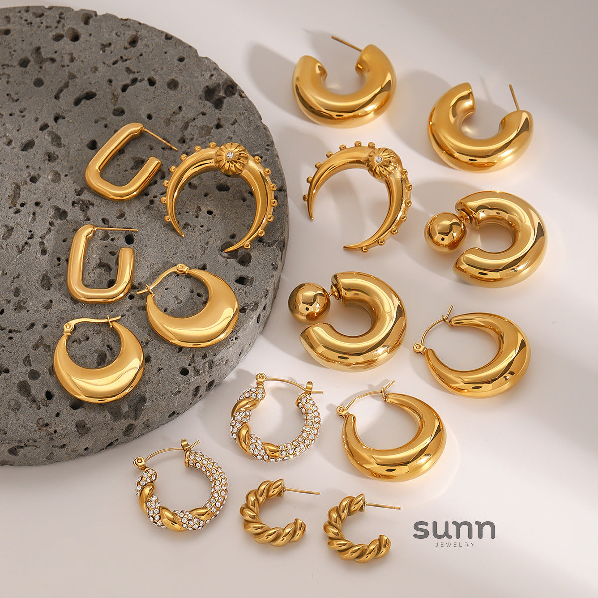 Abbey Zircon C-Hoop Earrings [U3I7Y5QR]