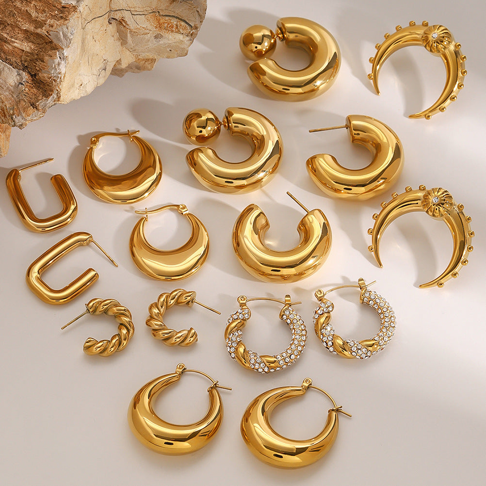 Abbey Zircon C-Hoop Earrings [W0GXYZFR]
