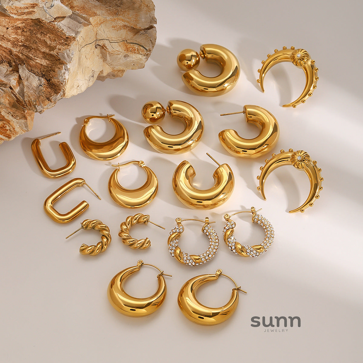 Abbey Zircon C-Hoop Earrings [UW9VS96D]