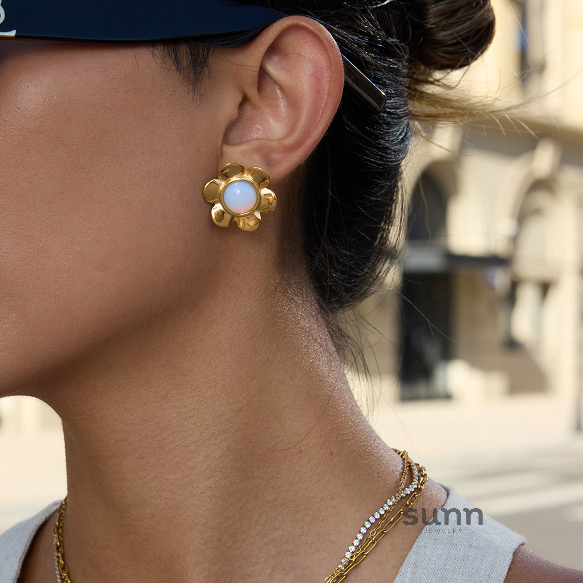 Abby Opal Flower Earrings [TJ7XQR89]