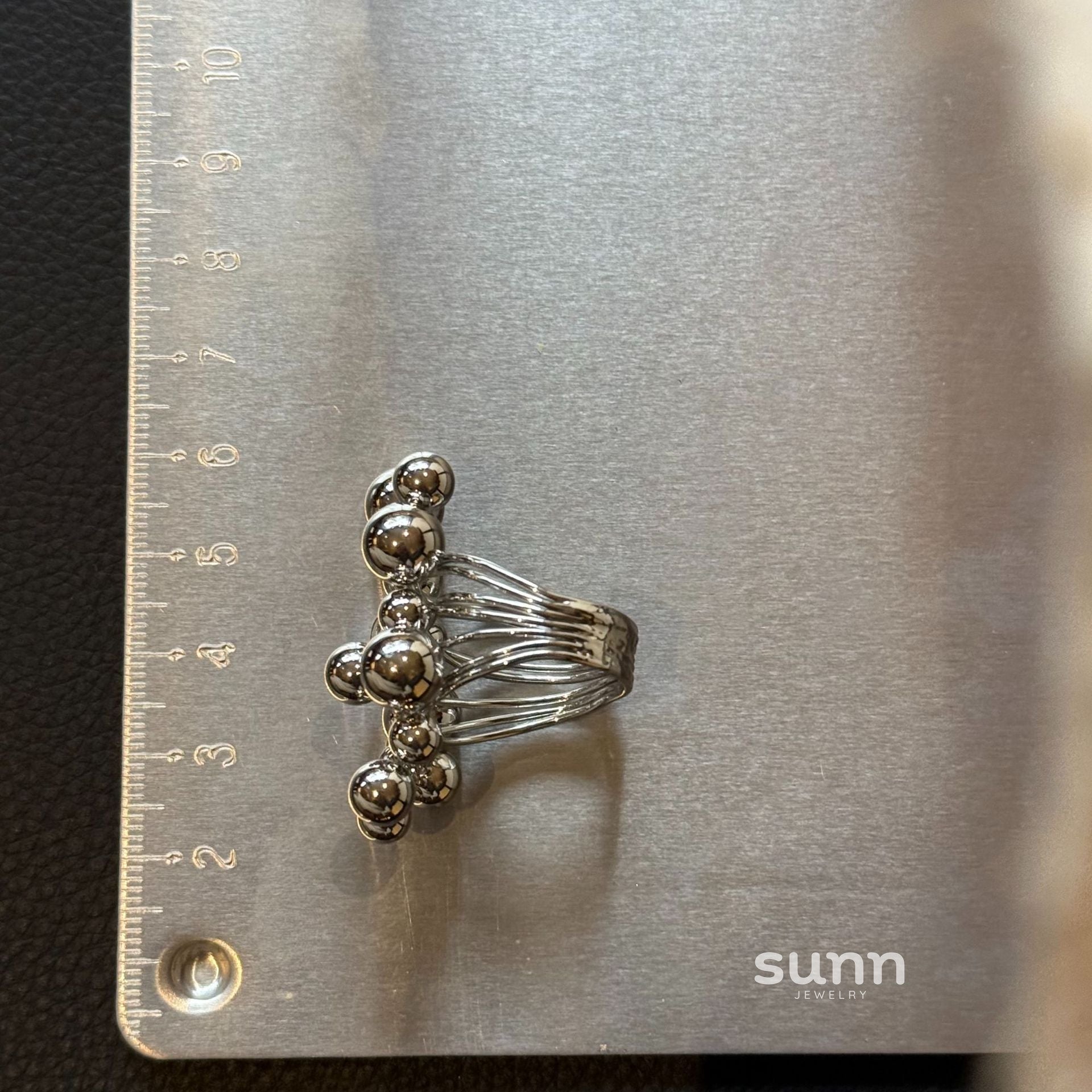 Abbygail Silver Beaded Ring [RD428BOF]