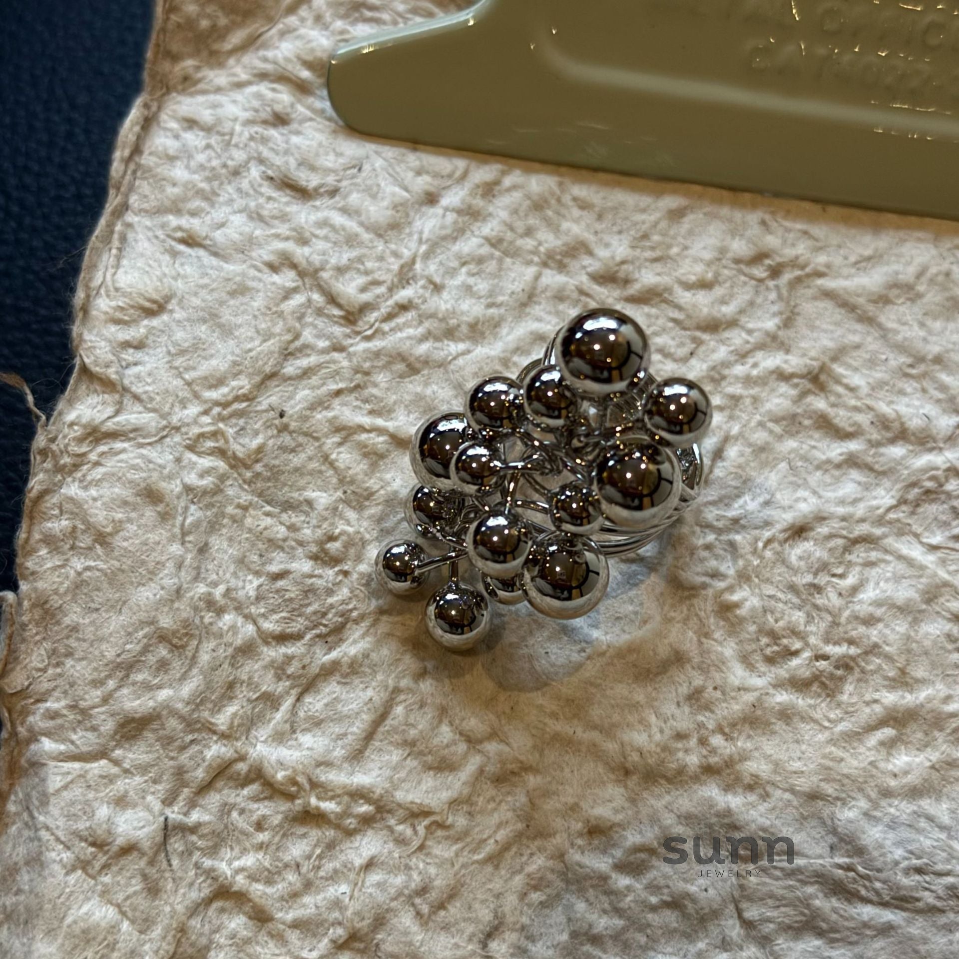 Abbygail Silver Beaded Ring [ZLOMLAM4]