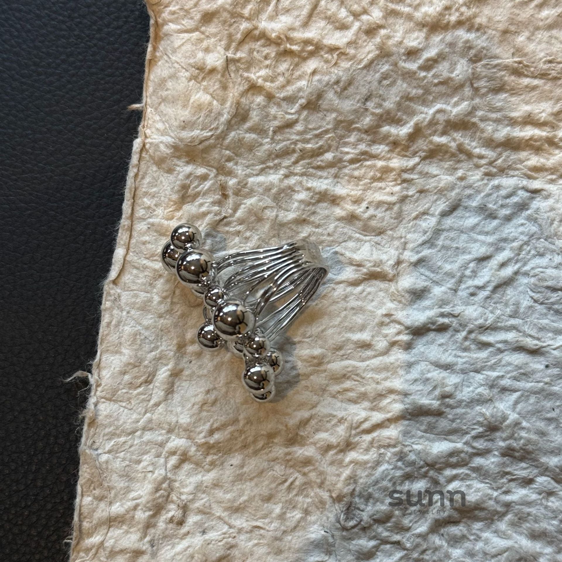Abbygail Silver Beaded Ring [ANVLZ8V5]