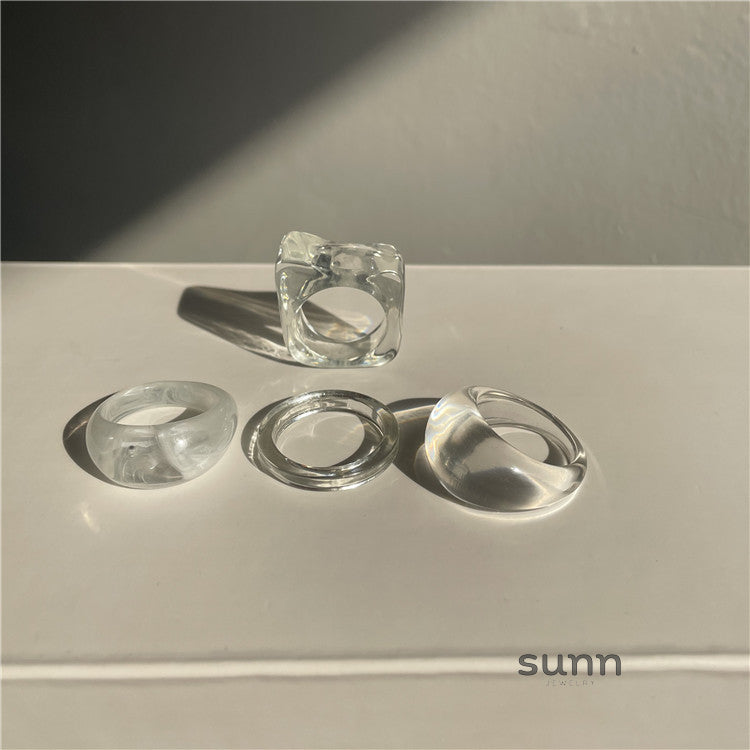 Aberdeen Modern Resin Ring Set [0BLKNPLI]
