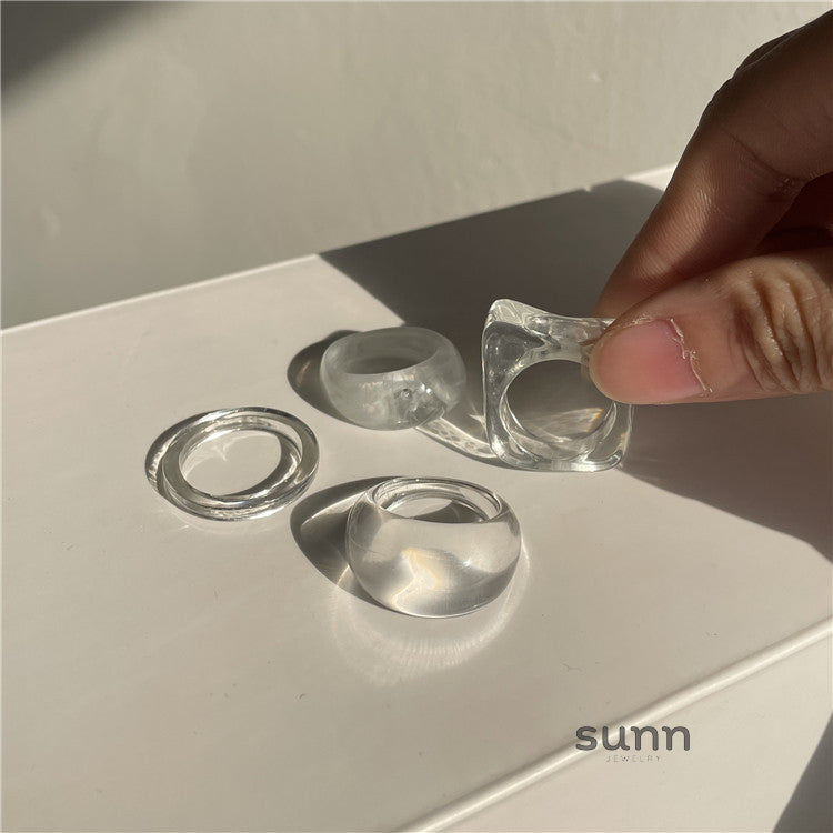 Aberdeen Modern Resin Ring Set [Y0FJF019]