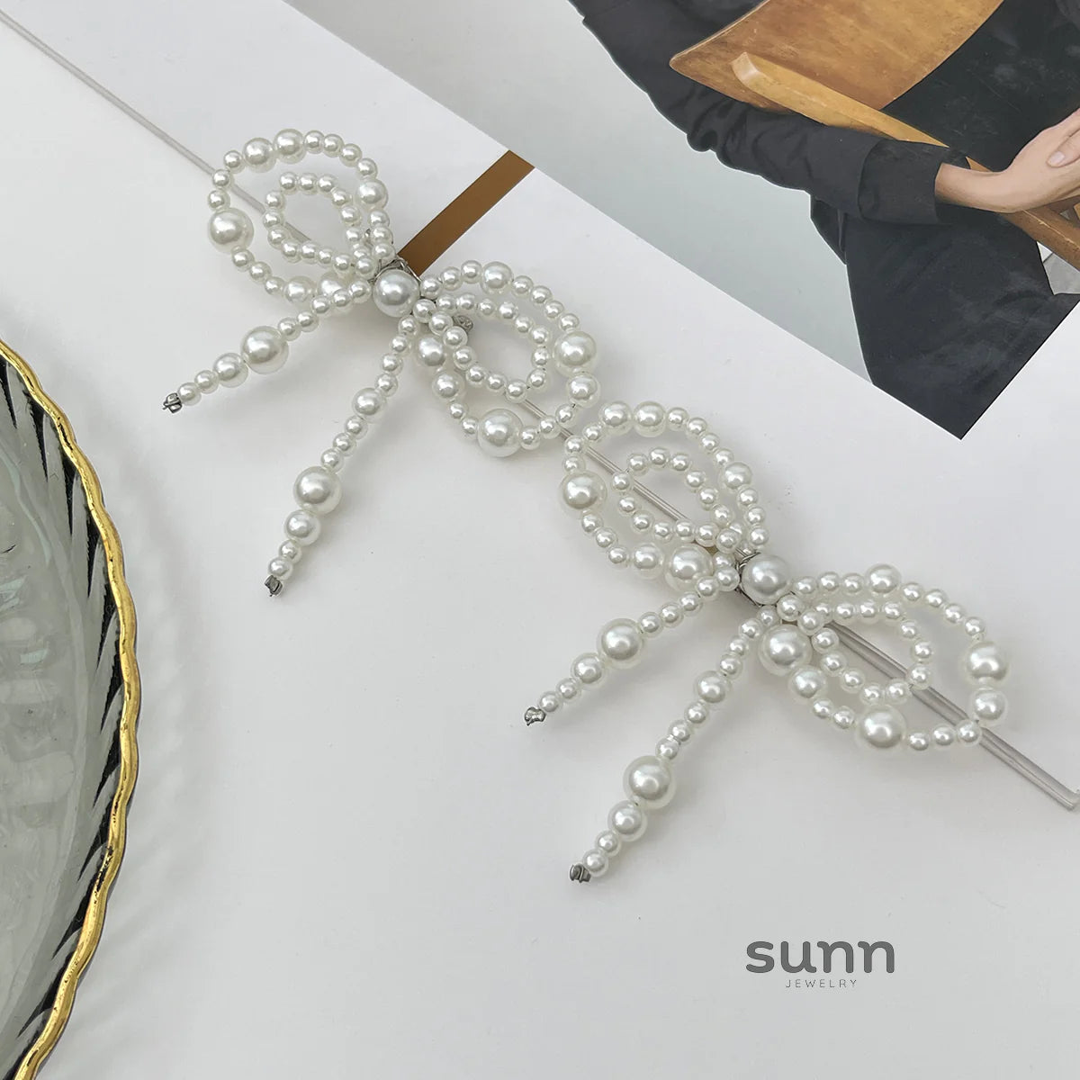 Abi Pearl Butterfly Leg Chain Set
