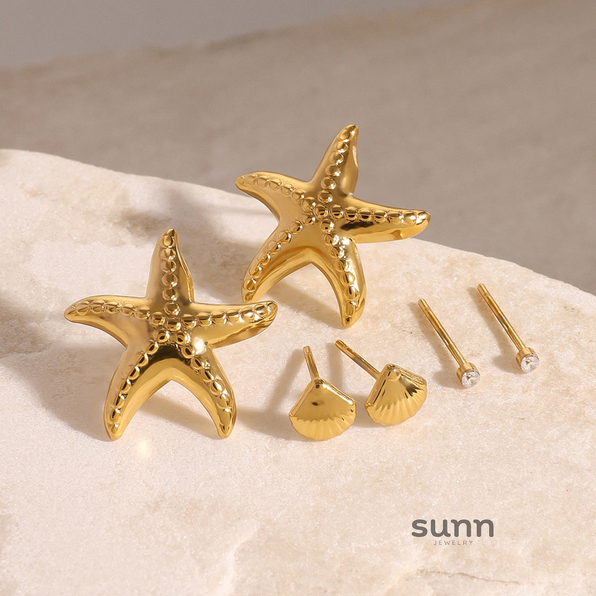 Abigaelle Starfish Shell Duo Earrings [GJLJ0NLG]