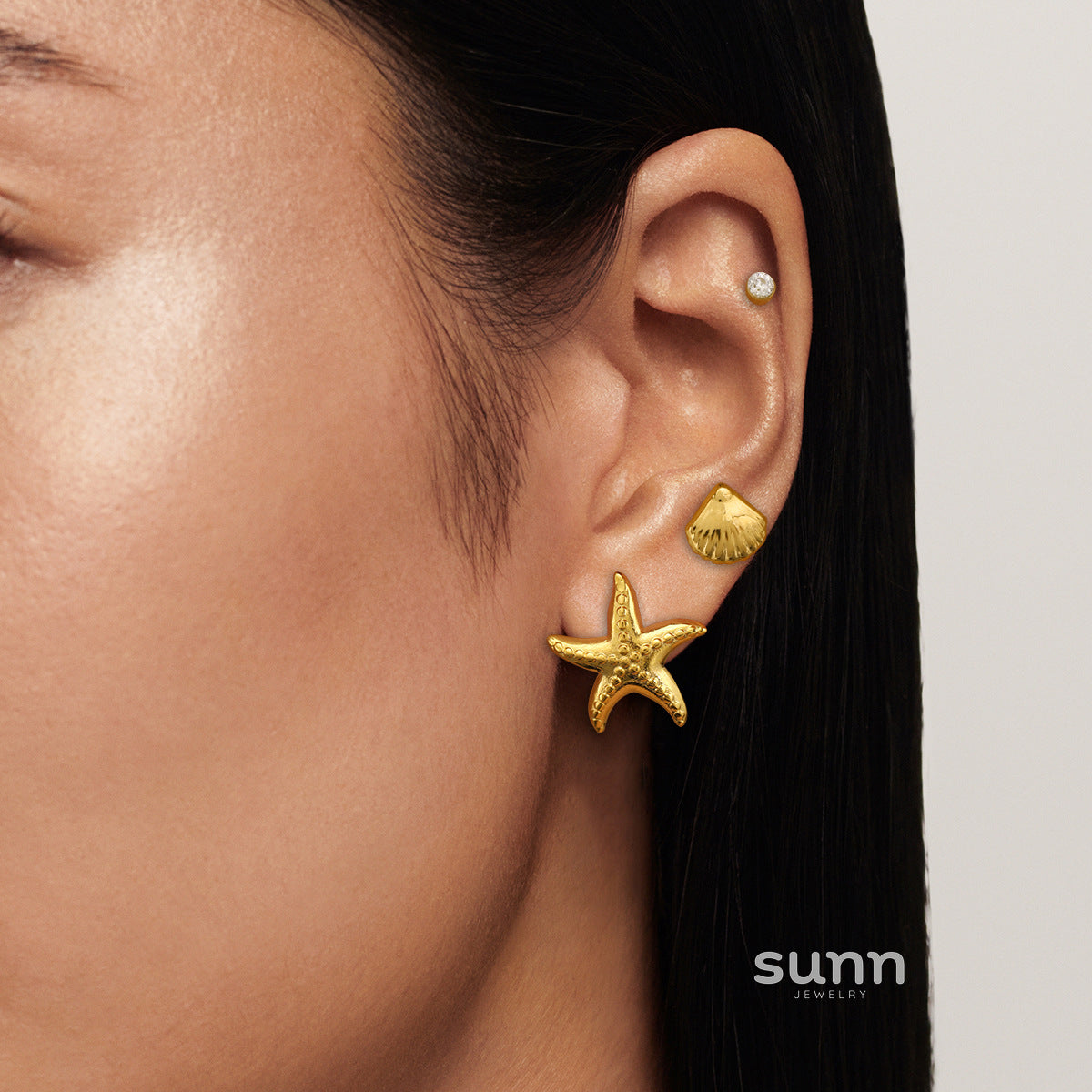 Abigaelle Starfish Shell Duo Earrings [AT2IUS5Z]