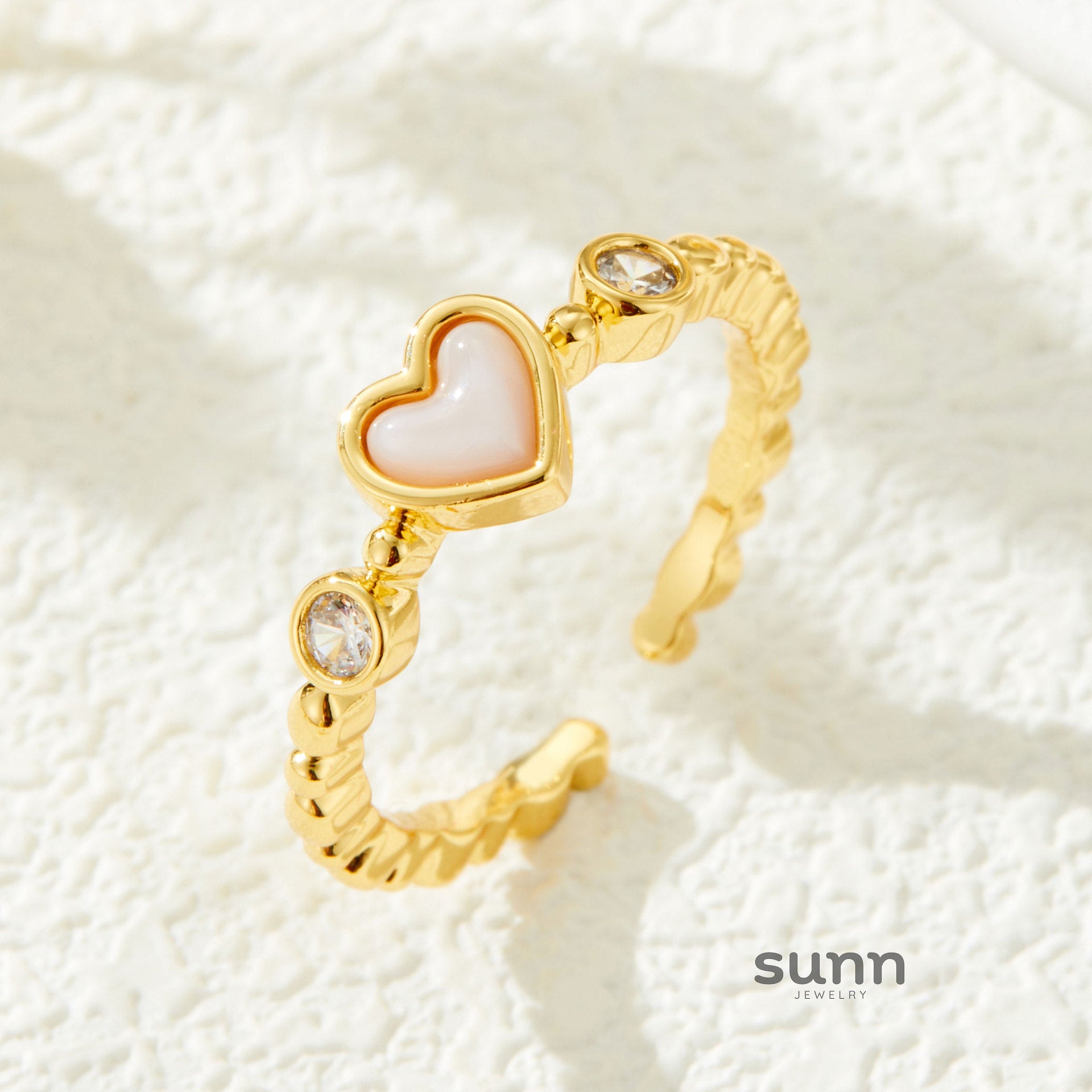 Abree Heart Pearl Turquoise Ring [55YKR0DJ]