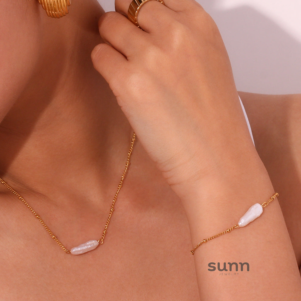 Abrianna Baroque Pearl Necklace Set [YCI5CGT3]