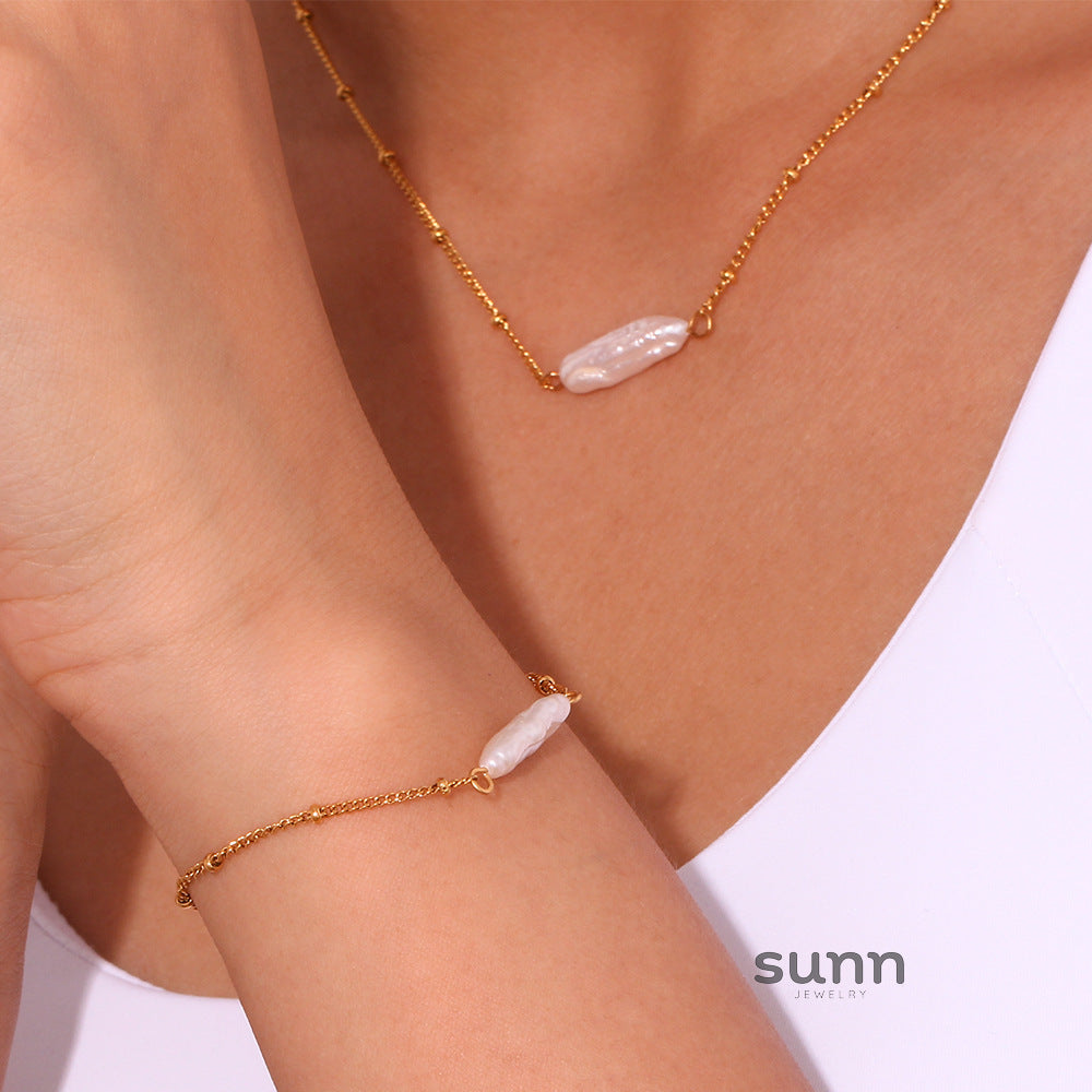 Abrianna Baroque Pearl Necklace Set [WHS1OX70]